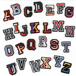 3D Embroidery English alphabet combination 26 pcs Patches New Designs with glue Clothing accessories jeans hat shoes use