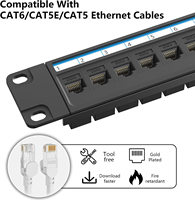 Panel Patch Keystone GETEKnet 24/48 Port UTP Cat5e Cat6 Cat7 Tanpa Pelindung 90 Derajat untuk Ruang Server/Engin untuk Jaringan