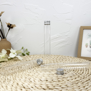 Vial de muestra de vidrio transparente de 20ML, vial de vidrio de almacenamiento de borosilicato de muestreo líquido, tapón de rosca negro con revestimientos de PE - Product Image 1