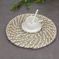 Sets de table ronds en jonc de mer blancs, produits écologiques fabriqués au Vietnam, décoration de table, vente en gros