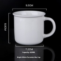 Tasse à café rétro classique en céramique, émaillée, imitative, nostalgique, pour le ménage, hommes, femmes, pour l'eau, peut être imprimée