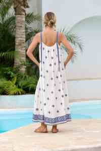 Gaun Kasual Liburan Model Swing Besar dengan Bordir Pola Tiga Dimensi Vintage yang Elegan dan Modis - Product Image 3