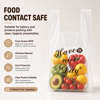 Sacs en PEHD transparents personnalisés avec logo du fabricant, de qualité alimentaire, avec poignées, pour boulangerie, gâteaux, desserts et emballages à emporter