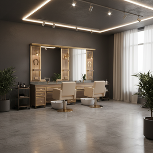 Muebles modernos de madera auténtica de lujo, silla de pedicura de Metal duradera con estilo, estación de espejo de peluquería para talleres - Product Image 3