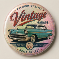 Badge en métal personnalisé vintage rétro, logo classique de station-service de moto américaine, cadeau promotionnel, objet de collection en métal