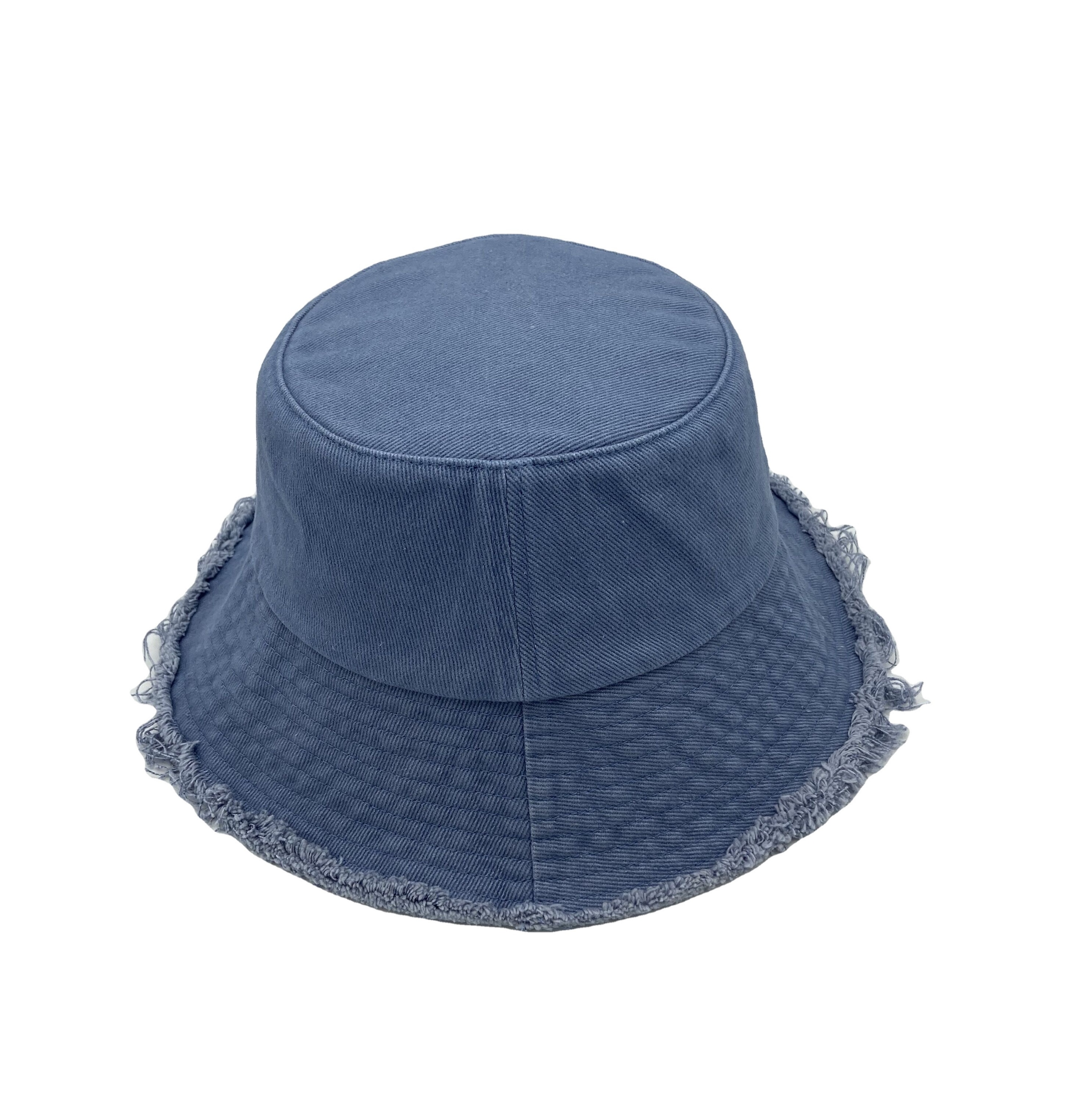 Vintage Washed Distressed Bucket Hat Cotton Packable Unisex Distressed Denim Bucket Hat Ripped Frayed Edge Sun Hat for  main image 2