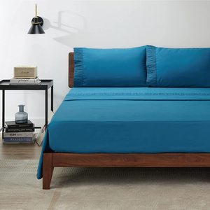 Thiết Kế Dập Nổi Luxury Teal 4 Cái Queen Bed Sheets Set Mềm Mại 1800 Tấm Ga Trải Giường & Vỏ Gối Bộ - Product Image 2