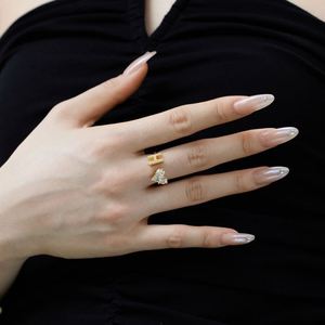 Anillos Apilables de Plata de Ley S925 con Circonita 5A en Forma de Corazón y Letras del Alfabeto de la A a la Z, Marca Dylam, para Mujer, Regalo de Joyería - Product Image 4