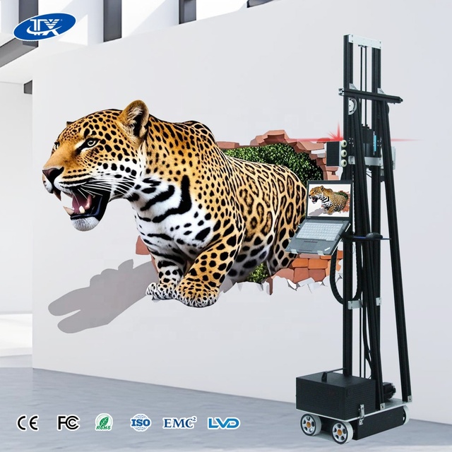 3D Automatic Vertical Inkjet Print Decor Drawing Machine Digital IC Laser AI Robotic Printer for Wall Mural