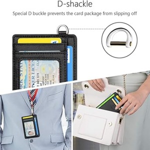 Custom logo Card <b>Holder</b> Slim <b>Wallet</b> RFID Blocking <b>Wallets</b> Front Pocket Leather Short Credit Card <b>Holder</b> for Men & Women - Product Image 5