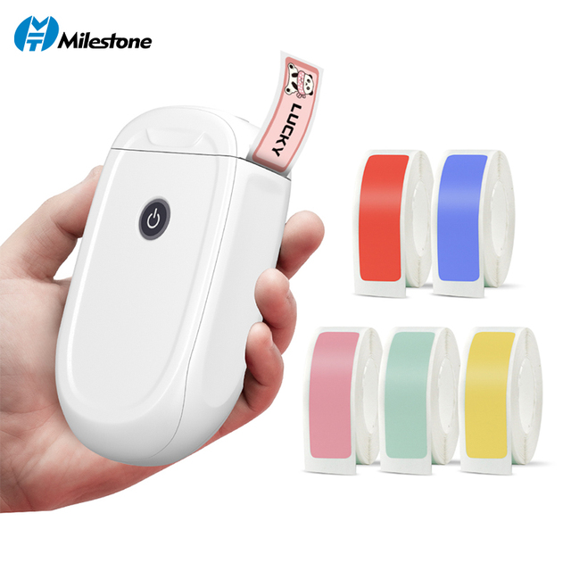 Meihengtong MHT-P12 12mm Portable Mini Label Maker Thermal Label Printer for Home Office Storage Jar Can Labels