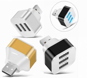 New 2.0HUB Magnetic 3-Port <b>USB</b> & <b>Type</b>-<b>C</b> Splitter with QC3.0 Fast Charging 15W Wall Charger <b>Adapter</b> - Product Image 1