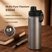 Mug isotherme en titane anti-transpiration personnalisé, portable, pour le voyage et le bureau, sans BPA, bouteille isolée sous vide, maintien thermique de 6 à 12 heures