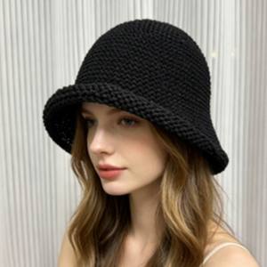 Chapeau Bob Tricoté Vintage de Haute Qualité avec Ourlet Roulé et Nœud <span class=keywords><strong>au</strong></span> Crochet pour Femme – Idéal <span class=keywords><strong>Hiver</strong></span> et Quotidien - Product Image 4