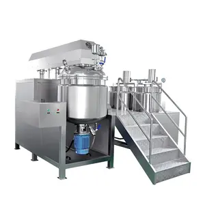 300 litri cosmetico linea di produzione di sollevamento idraulico emulsionante vuoto mixer crema unguento miscelatore