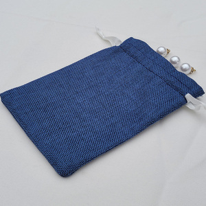 Pochette en lin de haute qualité pour bijoux MHC avec cordon de serrage, doublure en velours, pour emballage cadeau de Noël, lavable, impression de logo personnalisée, 9*12cm - Product Image 6