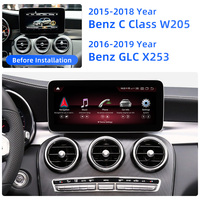 Navigation GPS de voiture pour 15-18 Benz Classe C W205 X253 IPS Écran tactile Android Radio stéréo de voiture WiFi CarPlay Mirror Link