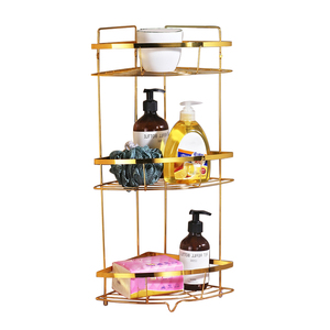 3 Tiers Triangle Design Household Storage Rack <strong>Standing</strong> Bathroom Corner Shelf Chrome Metal Wire Corner <strong>Shower</strong> <strong>Caddy</strong> - Product Image 5