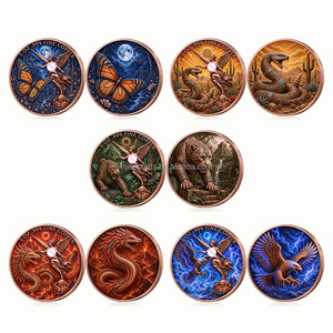 Pièce de collection commémorative personnalisée en cuivre de 5 onces, motif déesse aztèque, papillon, aigle, <span class=keywords><strong>serpent</strong></span> ailé - Product Image 2