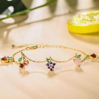 Zomercollectie Op Maat Gemaakt Messing 18K Verguld Mini Fruit CZ Ecologisch Trendy ROHS Gecertificeerde Armband Mode Charm