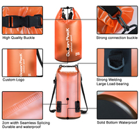 Tas Kering Anti Air PVC 20L dengan Logo Custom, untuk Perlengkapan Pantai, Kayak, Perahu, dan Diving