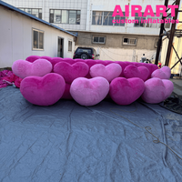 Mur gonflable en forme de cœur en peluche, mur gonflable en forme de cœur moelleux pour exposition extérieure et accessoires de mariage