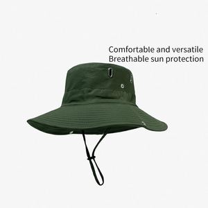 Sombrero de Pescador Plegable de Algodón de Calidad al por Mayor, Sombrero Boonie Liso de Ala Ancha con Cordón para Hombre, Patrón de Dibujos Animados Personalizado para Ciclismo - Product Image 2