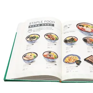 Çin fabrika özel boş ciltli yemek kitabı baskı restoran menü baskı hizmeti