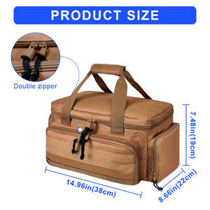 Tool Duffle Bag Brown Multi Function Water Resistant Tool Storage With Top Handle Universal Use 5-9 Pockets Nylon Lining - Product Image 5