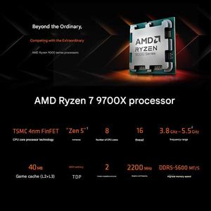 PC de bureau gaming haut de gamme neuf AMD pour 7 9700X 32 Go DDR5 1 To NVMe SSD pour RTX 5070 8 Go Refroidissement liquide 360 mm Windows 10 - Product Image 4