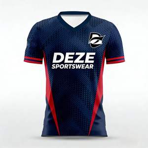 Maillot de football à séchage rapide avec impression par sublimation, uniforme personnalisé avec nom et logo d'équipe, événements, t-shirt de football à manches courtes pour hommes - Product Image 1
