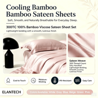 Ensemble de literie de luxe en bambou 100%, couleurs unies, ensemble de draps de lit, ensemble de housses de couette en bambou