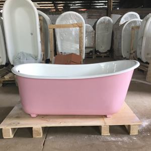 <span class=keywords><strong>Bañera</strong></span> de Hierro Fundido Rosa Personalizada Beigelai BGL-70, Diseño Tradicional, Función de Remojo, Independiente, Cromada, para Villa - Product Image 2