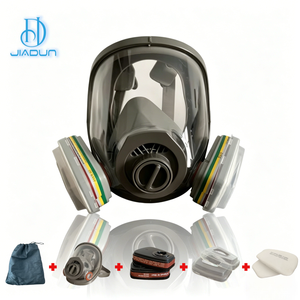 Masques à gaz de survie, respirateur chimique intégral réutilisable avec filtre remplaçable <span class=keywords><strong>pour</strong></span> peinture en aérosol, résine époxy, travaux de ponçage et poussière - Product Image 1