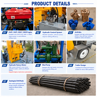 Foreuse de puits d’eau remorquable 260m 74kW moteur 4 cylindres machine de forage de puits d’eau pour irrigation agricole