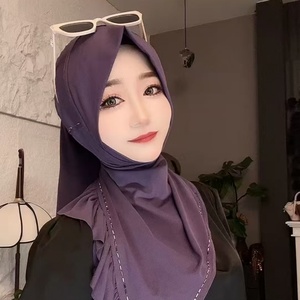 Voile musulman à bord festonné / Hijab à enfiler - Dernière conception, <span class=keywords><strong>tissu</strong></span> respirant - Product Image 3