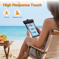 Custodia Impermeabile Grande Capacità per Telefoni Fino a 7.5 Pollici, Sacchetto Stagno Resistente con Chiusura a Serratura per Nuoto, Surf, Spiaggia