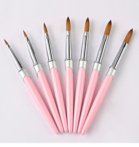 Pincel de aluminio para uñas Kolinsky, herramientas de manicura, pincel para uñas, <span class=keywords><strong>rosa</strong></span>, nuevo - Product Image 1