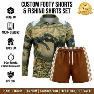 Set Kaos dan Celana Pendek Mancing Custom Pure Footy, Unisex Dewasa dan Remaja, Pakaian Sehari-hari, untuk Pertanian dan Berburu - Product Image 1