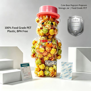 Popcorn géant en forme d'ours mignon 280g, céréales croustillantes pour les enfants, cadeaux de fête, cadeaux de carnaval, friandises pour les soirées cinéma - Product Image 2