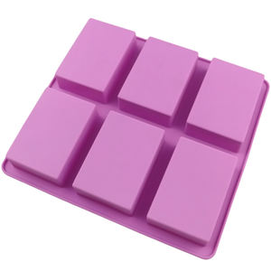 قالب صابون سيليكوني على شكل مربعات 6 فتحات رقم 1281، قالب كيك سيليكوني لصنع الصابون والشموع والراتنج يدويًا بنفسك - Product Image 6