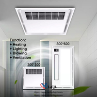 Chauffage électrique intégré au plafond avec éclairage LED et ventilation, télécommande et contrôle par application pour usage domestique