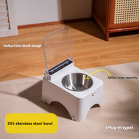 Bol d'alimentation à ouverture/fermeture automatique, distributeur de nourriture intelligent pour chat, dispositif d'alimentation automatique en plastique avec capteur infrarouge pour chats