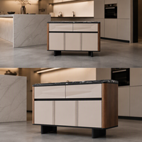Table console moderne haut de gamme en marbre pour salon et salle à manger, fabriquée à la main en Italie, avec armoire de rangement personnalisée de grande capacité