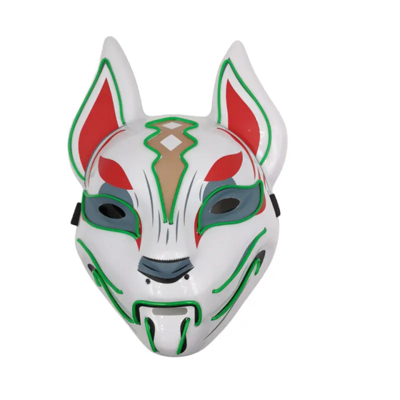 Fox Light Up Drift maskeleri cadılar bayramı tilki maskesi cadılar bayramı Cosplay oyunu parti sahne için maske yanar