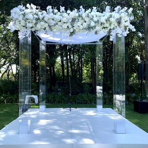 Support d'arche carrée en acrylique transparent personnalisé pour mariage, chuppah, fond de scène pour fête de mariage en plein air - Product Image 1