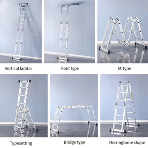 Échelle en aluminium multifonctionnelle de haute qualité EN 131 4x3 3,46 <span class=keywords><strong>m</strong></span> Prix bas Avec charnière à connexion solide - Product Image 6
