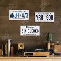 Panneau Métallique Vintage Plaque d'Immatriculation Canada Design Ville et Monument National Québec, Décoration Maison Voiture