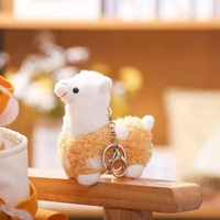 Pendentif porte-clés en peluche alpaga, poulain simulé, super doux, anti-stress, lavable, 12 cm, décoration suspendue, cadeau événementiel