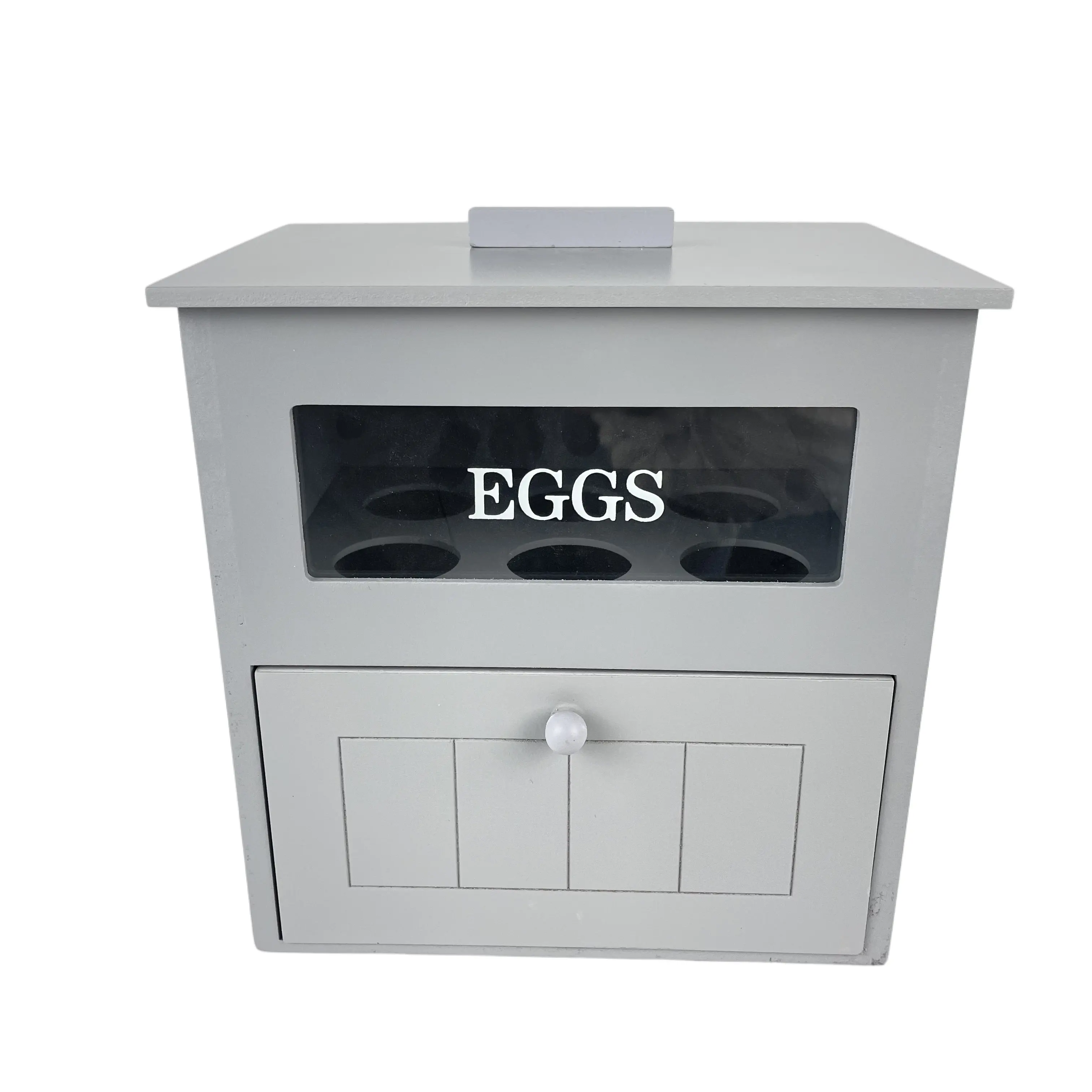 Wooden Egg Holder Countertop Egg Cabinet Kitchen Storage Fresh Egg Storage Box 9.8x7.1x5.1inches